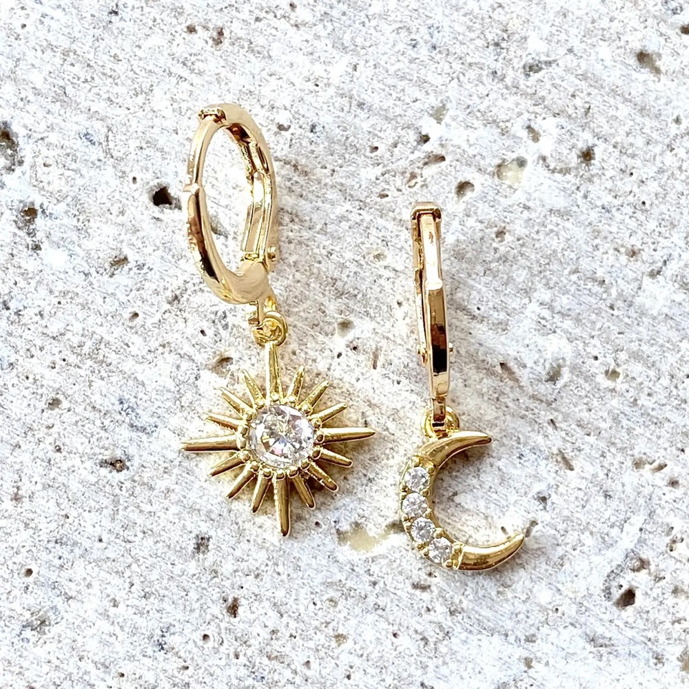 Sun Moon Celestial Boutique Earrings by VB&CO Designs Handmade Jewelry